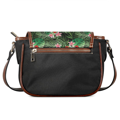 Palm Hawaiian Tropical Pattern Print Saddle Bag