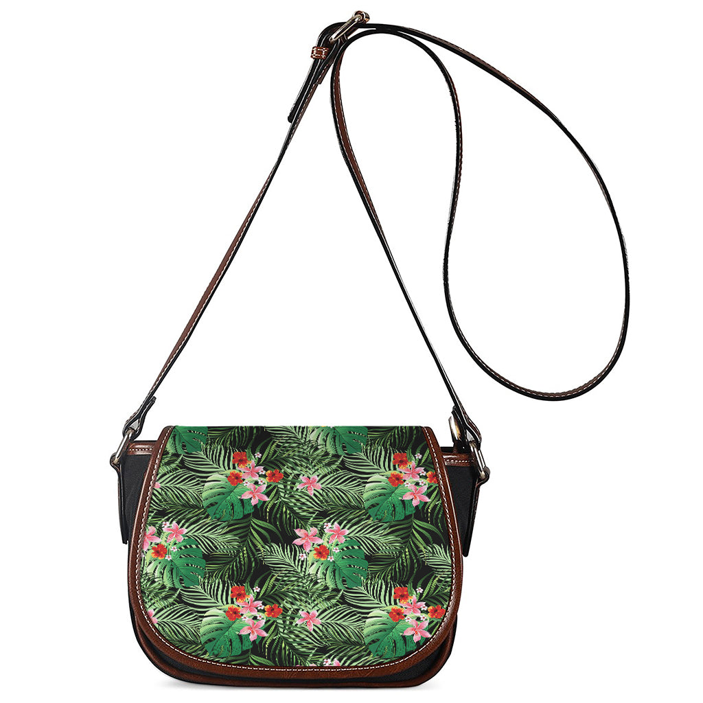 Palm Hawaiian Tropical Pattern Print Saddle Bag