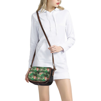 Palm Hawaiian Tropical Pattern Print Saddle Bag