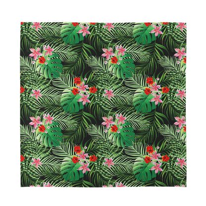 Palm Hawaiian Tropical Pattern Print Silk Bandana