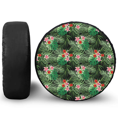 Palm Hawaiian Tropical Pattern Print Tire Cover
