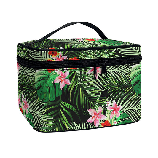 Palm Hawaiian Tropical Pattern Print Travel Makeup Bag