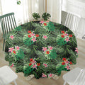 Palm Hawaiian Tropical Pattern Print Waterproof Round Tablecloth