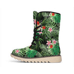 Palm Hawaiian Tropical Pattern Print Winter Boots