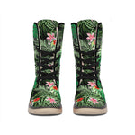 Palm Hawaiian Tropical Pattern Print Winter Boots