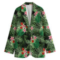 Palm Hawaiian Tropical Pattern Print Women's Cotton Blazer