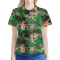 Palm Hawaiian Tropical Pattern Print Women's Polo Shirt