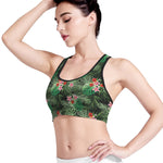 Palm Hawaiian Tropical Pattern Print Women's Sports Bra