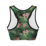 Palm Hawaiian Tropical Pattern Print Women's Sports Bra