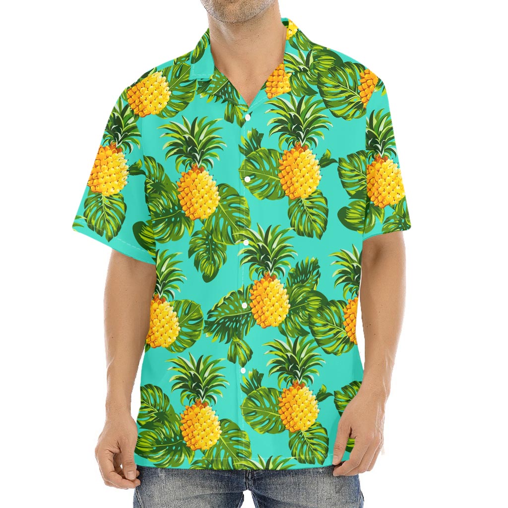Palm Leaf Pineapple Pattern Print Aloha Shirt
