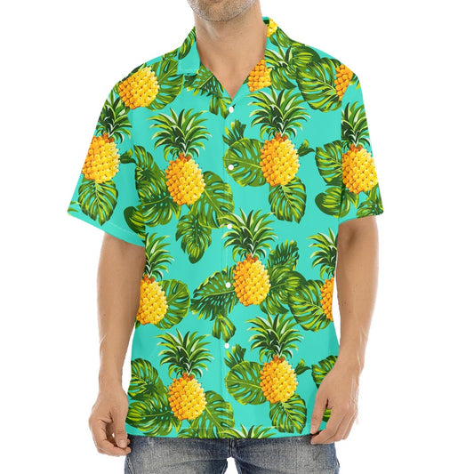 Palm Leaf Pineapple Pattern Print Aloha Shirt