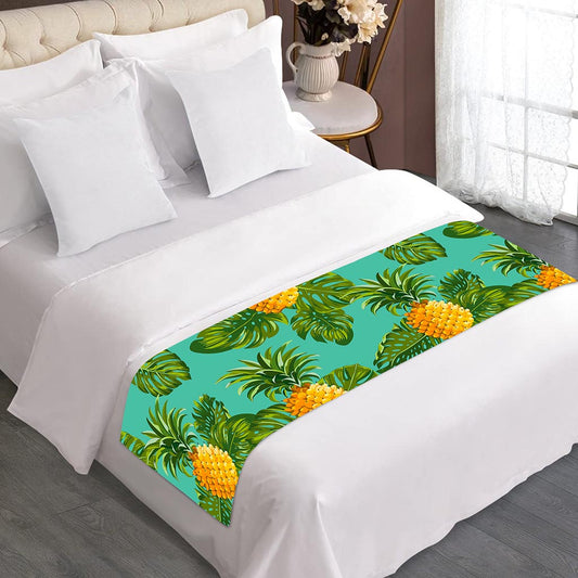 Palm Leaf Pineapple Pattern Print Bed Runner