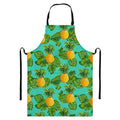 Palm Leaf Pineapple Pattern Print Bib Apron With Pocket