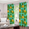 Palm Leaf Pineapple Pattern Print Blackout Grommet Curtains