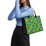 Palm Leaf Pineapple Pattern Print Canvas Tote Bag
