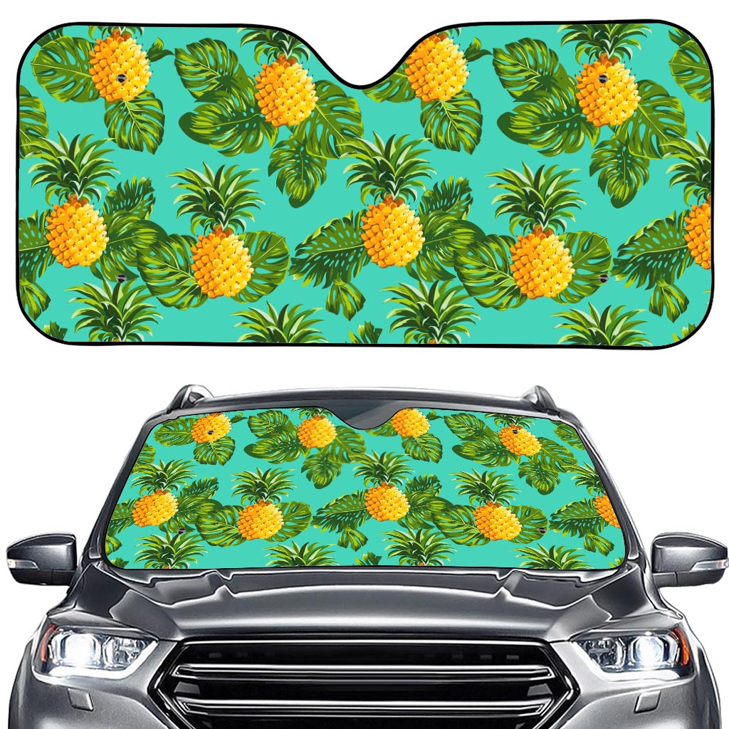 Palm Leaf Pineapple Pattern Print Car Windshield Sun Shade
