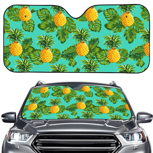 Palm Leaf Pineapple Pattern Print Car Windshield Sun Shade