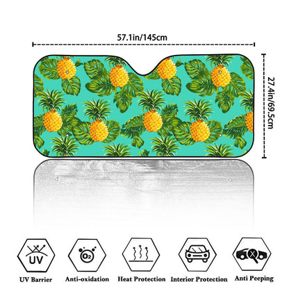 Palm Leaf Pineapple Pattern Print Car Windshield Sun Shade