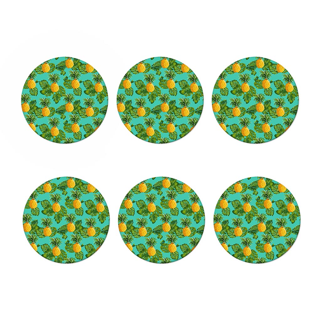 Palm Leaf Pineapple Pattern Print Coaster Set