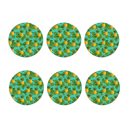 Palm Leaf Pineapple Pattern Print Coaster Set
