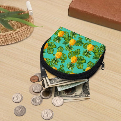 Palm Leaf Pineapple Pattern Print Coin Purse