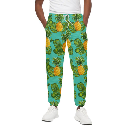 Palm Leaf Pineapple Pattern Print Cotton Pants