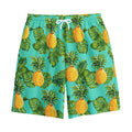 Palm Leaf Pineapple Pattern Print Cotton Shorts
