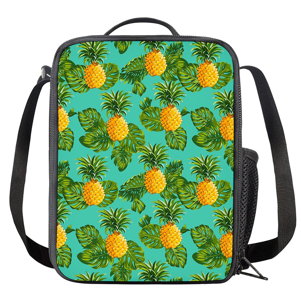 Palm Leaf Pineapple Pattern Print Crossbody Lunch Bag