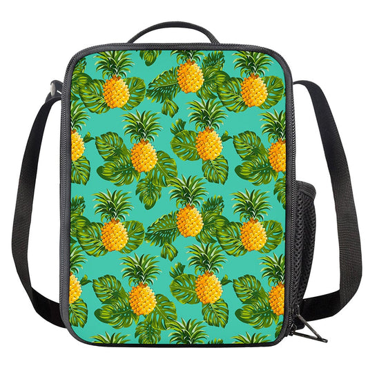 Palm Leaf Pineapple Pattern Print Crossbody Lunch Bag