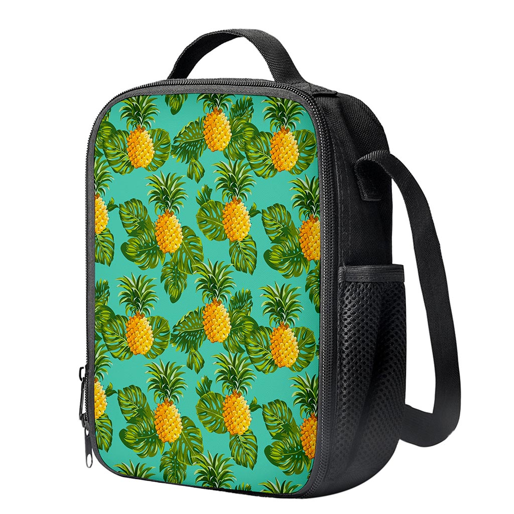 Palm Leaf Pineapple Pattern Print Crossbody Lunch Bag