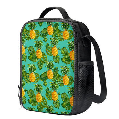 Palm Leaf Pineapple Pattern Print Crossbody Lunch Bag