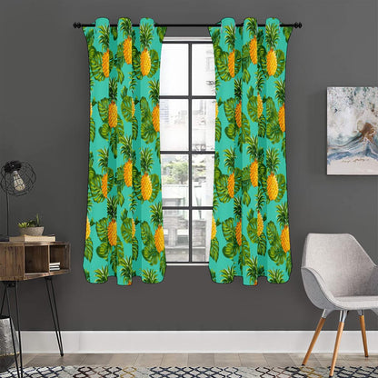 Palm Leaf Pineapple Pattern Print Curtain