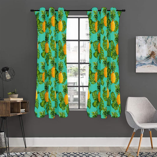 Palm Leaf Pineapple Pattern Print Curtain
