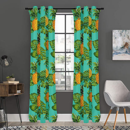 Palm Leaf Pineapple Pattern Print Curtain