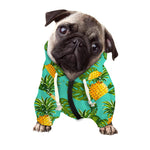 Palm Leaf Pineapple Pattern Print Dog Zip Up Hoodie
