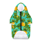 Palm Leaf Pineapple Pattern Print Dog Zip Up Hoodie