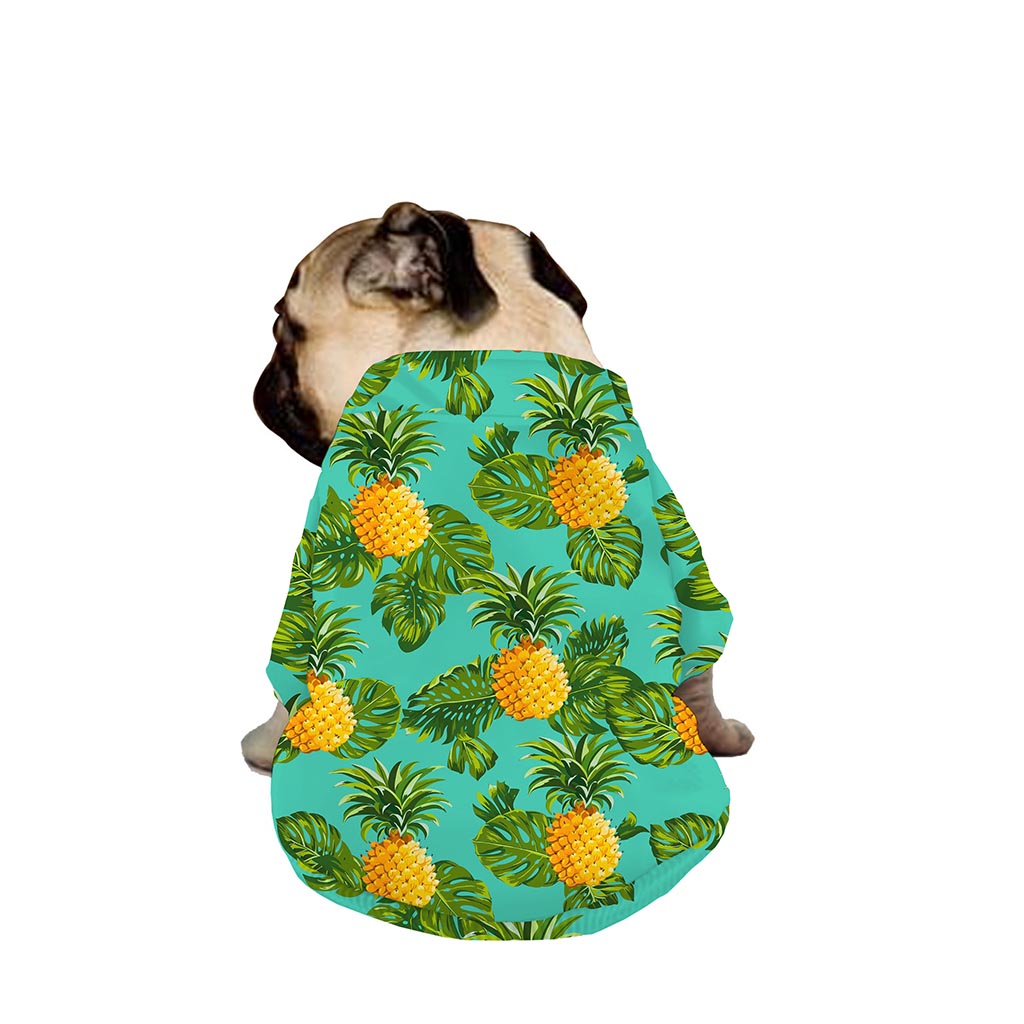 Palm Leaf Pineapple Pattern Print Dog Zip Up Jacket