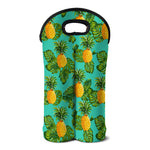 Palm Leaf Pineapple Pattern Print Double Neoprene Wine Tote