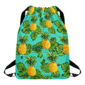 Palm Leaf Pineapple Pattern Print Drawstring Backpack