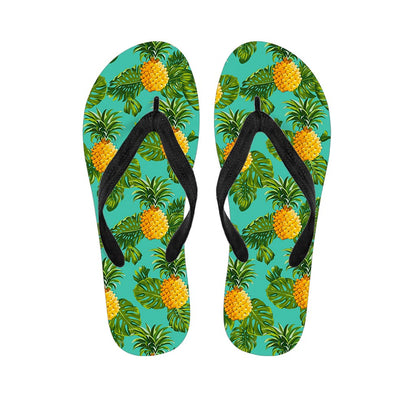 Palm Leaf Pineapple Pattern Print Flip Flops