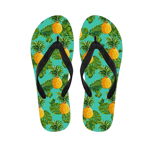 Palm Leaf Pineapple Pattern Print Flip Flops