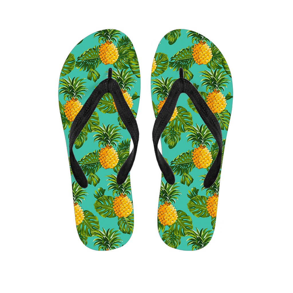 Palm Leaf Pineapple Pattern Print Flip Flops