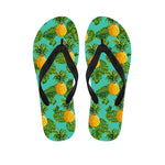 Palm Leaf Pineapple Pattern Print Flip Flops
