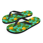 Palm Leaf Pineapple Pattern Print Flip Flops