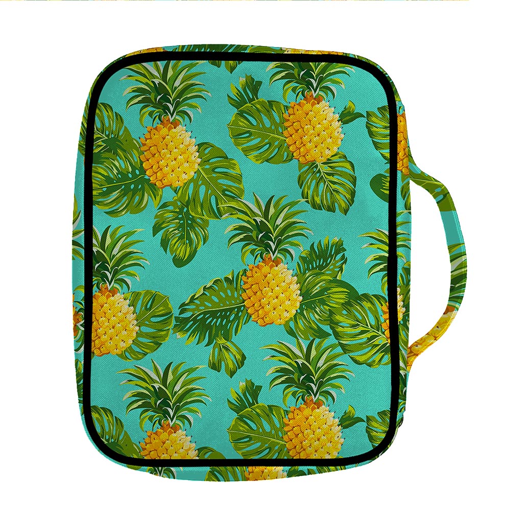 Palm Leaf Pineapple Pattern Print Front Pocket Bible Bag