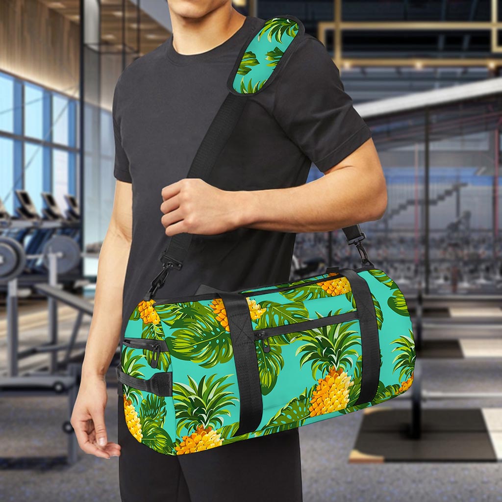 Palm Leaf Pineapple Pattern Print Gym Bag