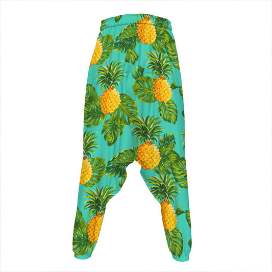Palm Leaf Pineapple Pattern Print Hammer Pants