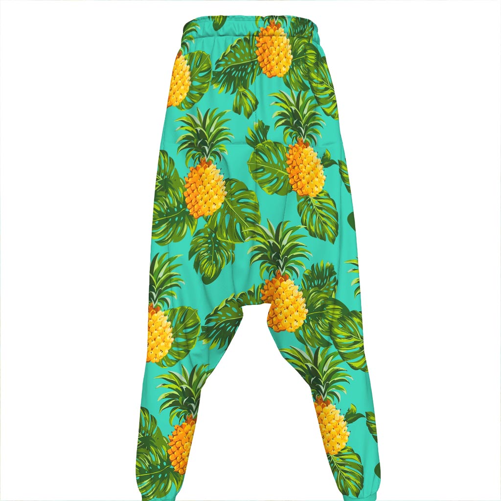 Palm Leaf Pineapple Pattern Print Hammer Pants
