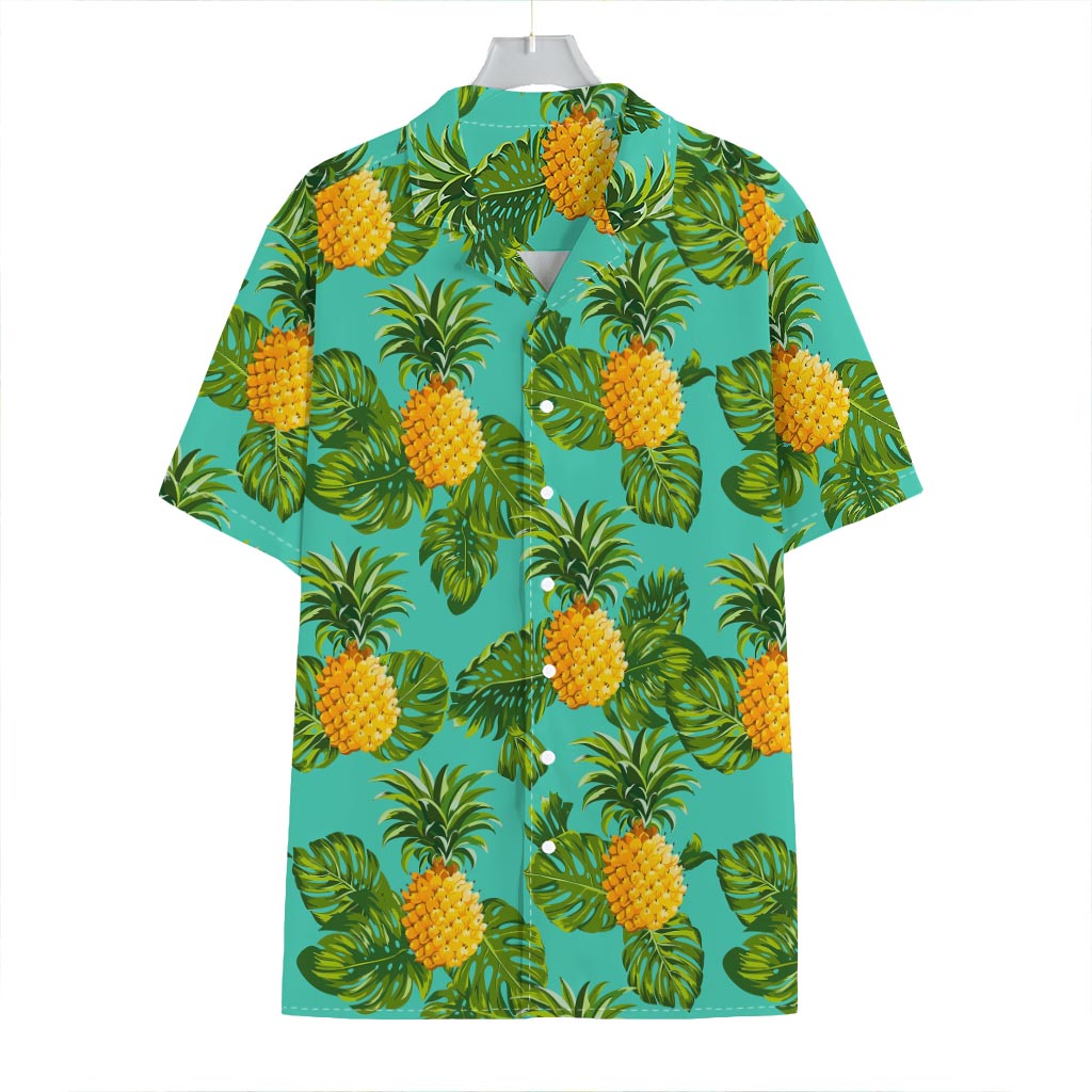 Palm Leaf Pineapple Pattern Print Hawaiian Shirt