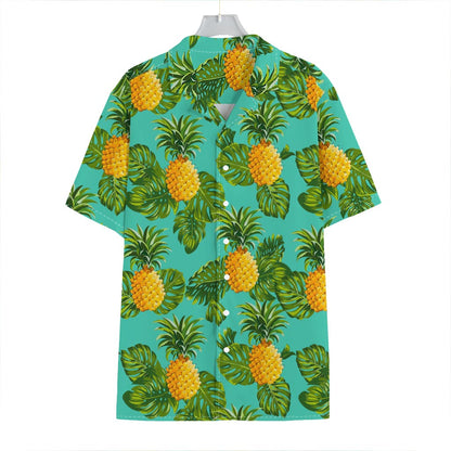 Palm Leaf Pineapple Pattern Print Hawaiian Shirt